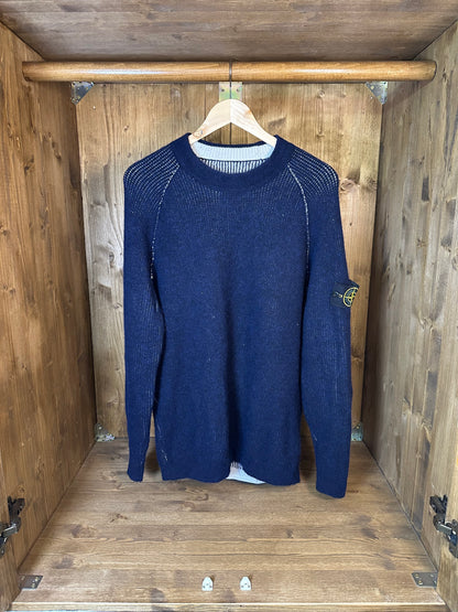 DOUBLE FACE WHITE-TO-BLUE SWEATER