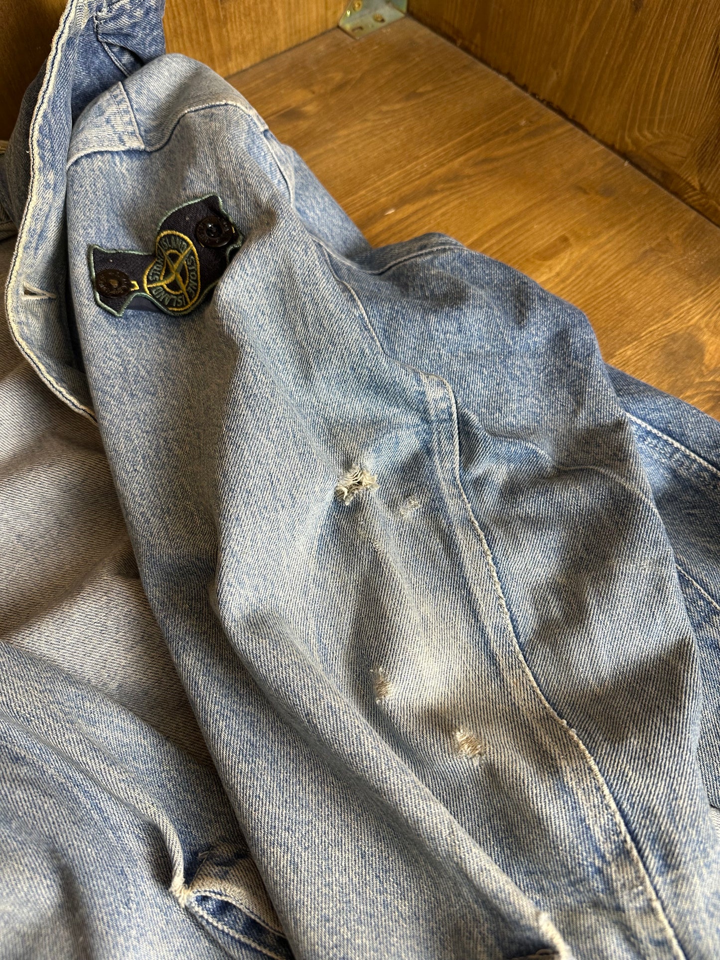 SS88 DENIM CARPENTER VULCANISED RUBBER ELBOW PATCH in Grey