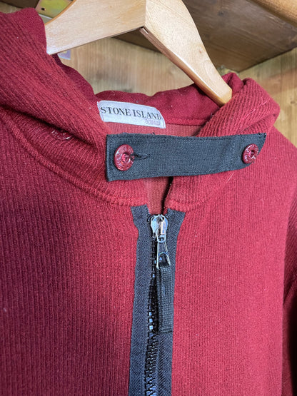 Red wool cardigan full zip