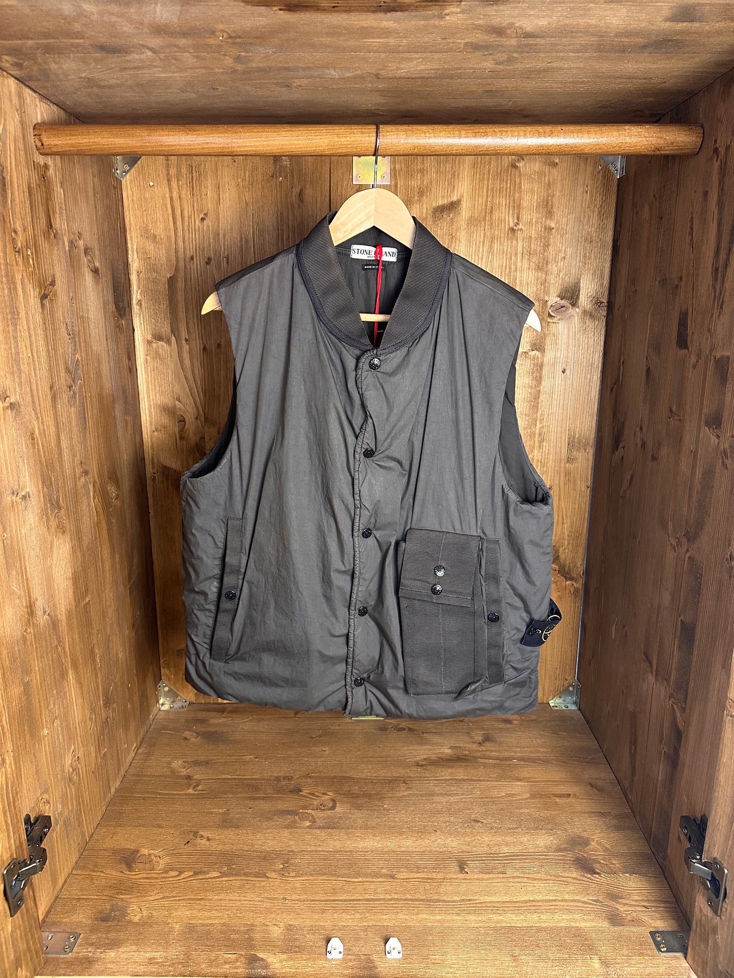 AW03 COTTON POLYAMIDE VEST in Faded Brown