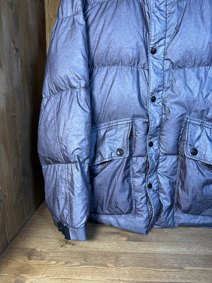 AW04 GREY METALLIC TEXTURE DOWN JACKET