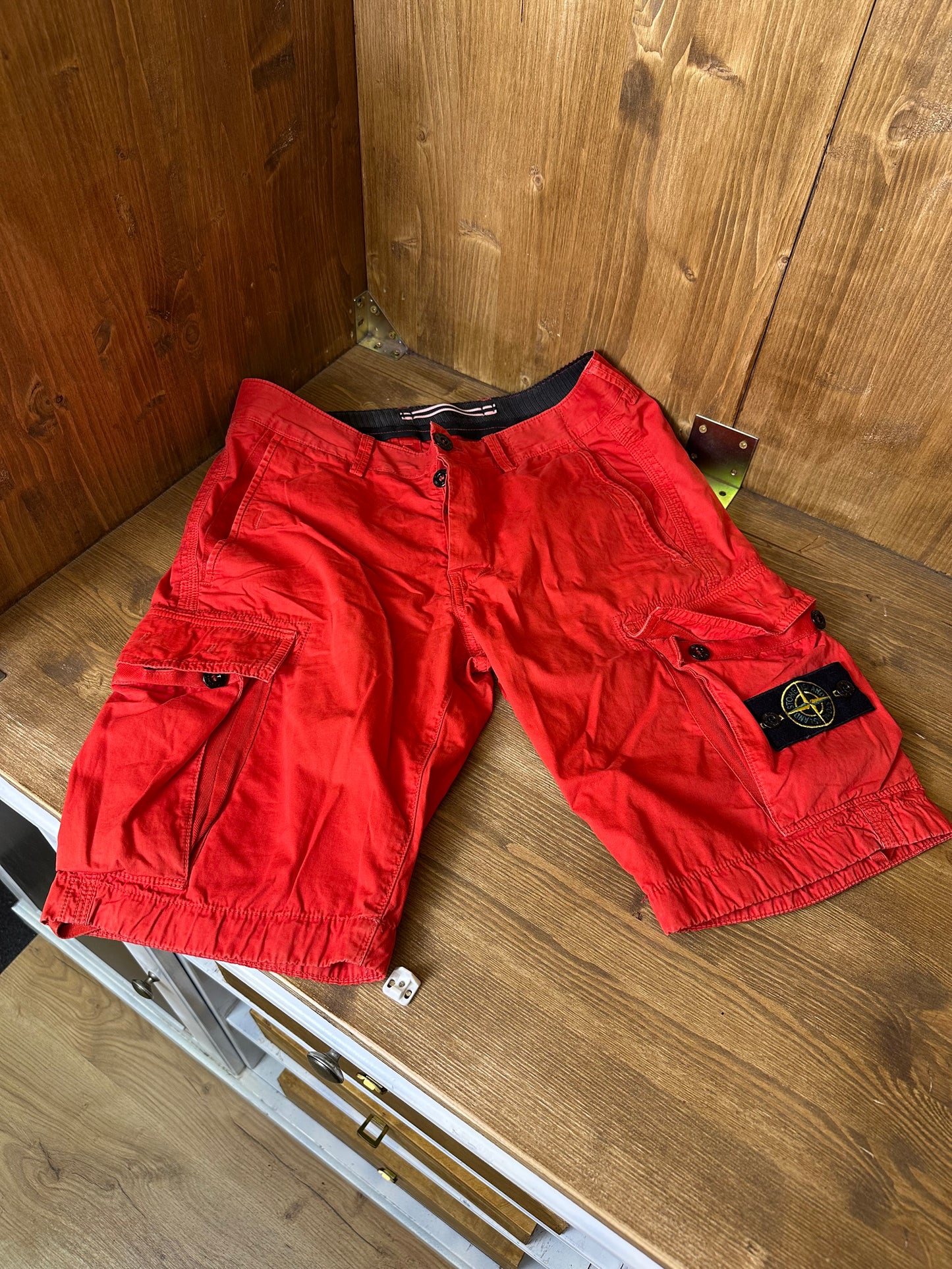 COTTON SHORTS in Coral Red