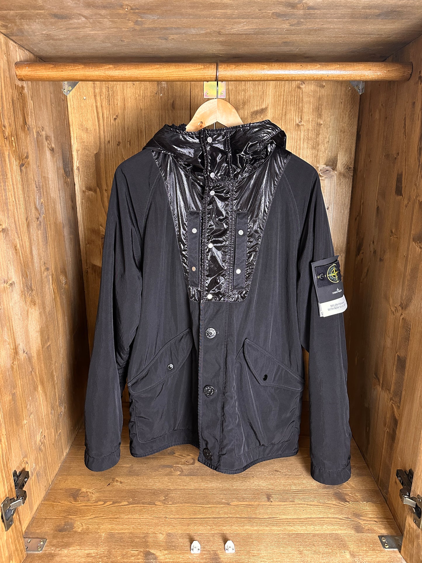 AW24 NYLON PANAMA WITH NEW SILK LIGHT in Deep Black