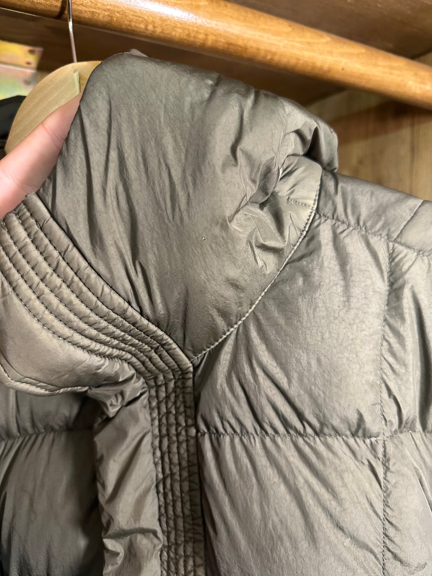 GARMENT DYED DOWN_26 GR X SQM_N  SACK JACKET in forest green