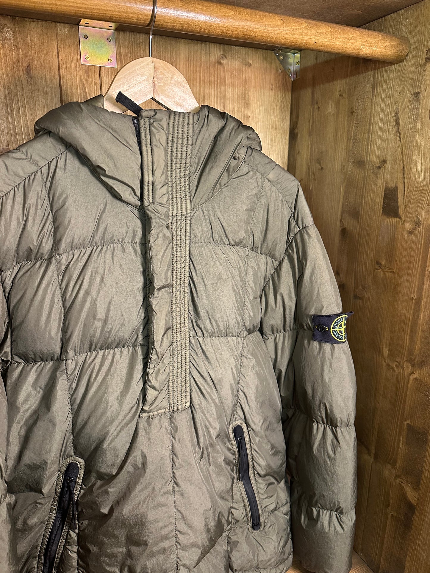 GARMENT DYED DOWN_26 GR X SQM_N  SACK JACKET in forest green