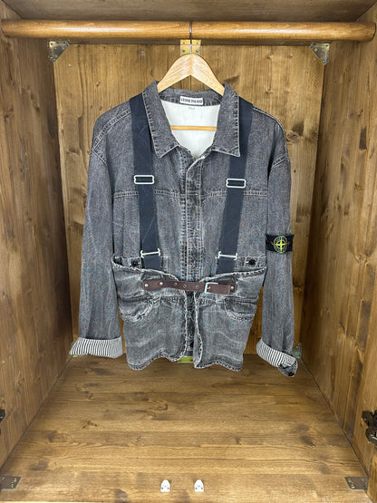 SS1986 DENIM CARPENTER WITH BACKPACK in Grey