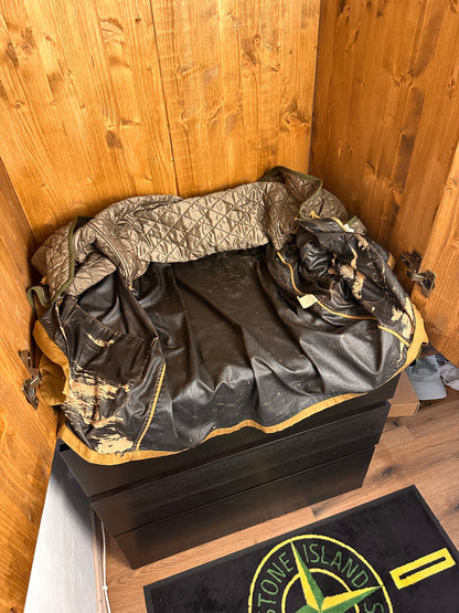 AW89 RASO GOMMATO TRENCHCOAT in Camel Brown