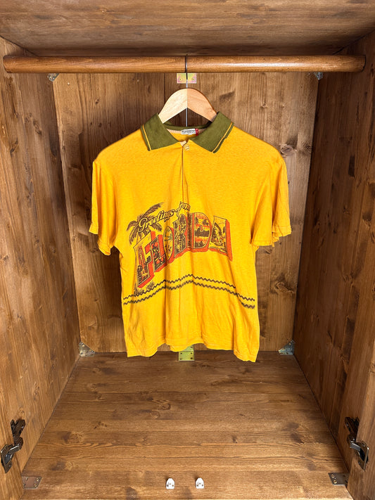 SS80 “Florida” SCREEN PRINTED POLO in Pastel Yellow