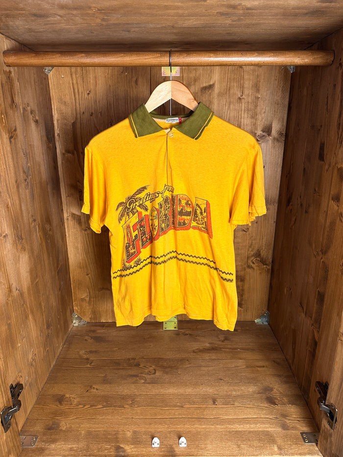 SS80 “Florida” SCREEN PRINTED POLO in Pastel Yellow