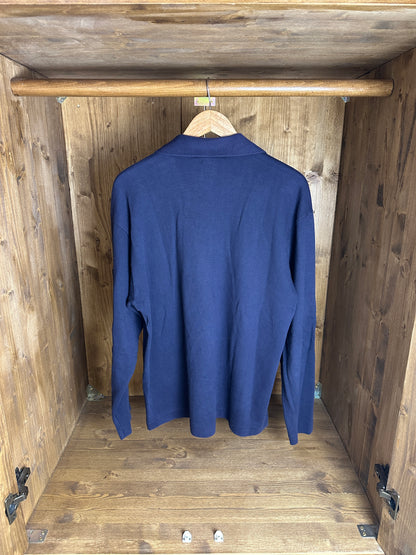 SS97 1/4 ZIP COTTON JUMPER in Blue Blueberry