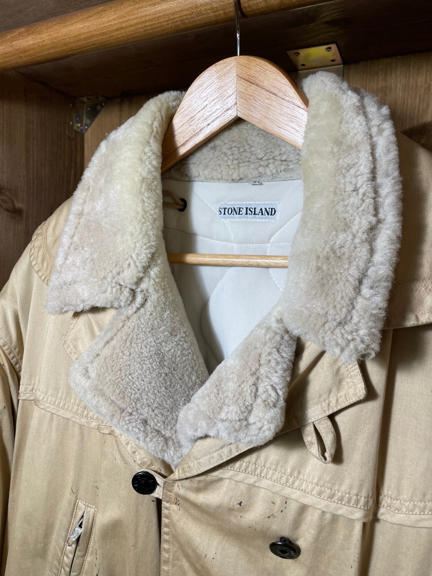 Raso Gommato bomber aviator sheepskin jacket with quilted inner