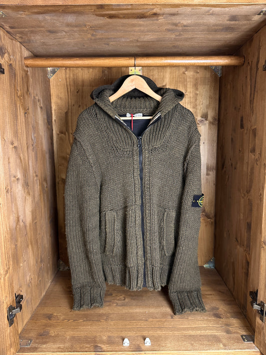 AW08 Wolljacke mit Kapuze, winddicht, in Kastanienbraun