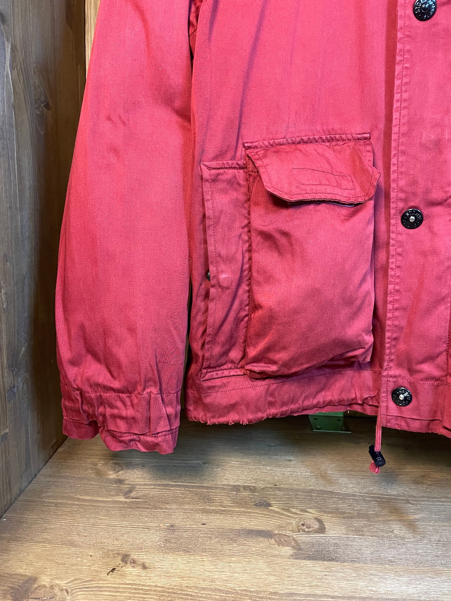 Burgunderrote Bomberjacke von Raso Gommato aus dem Jahr 1992