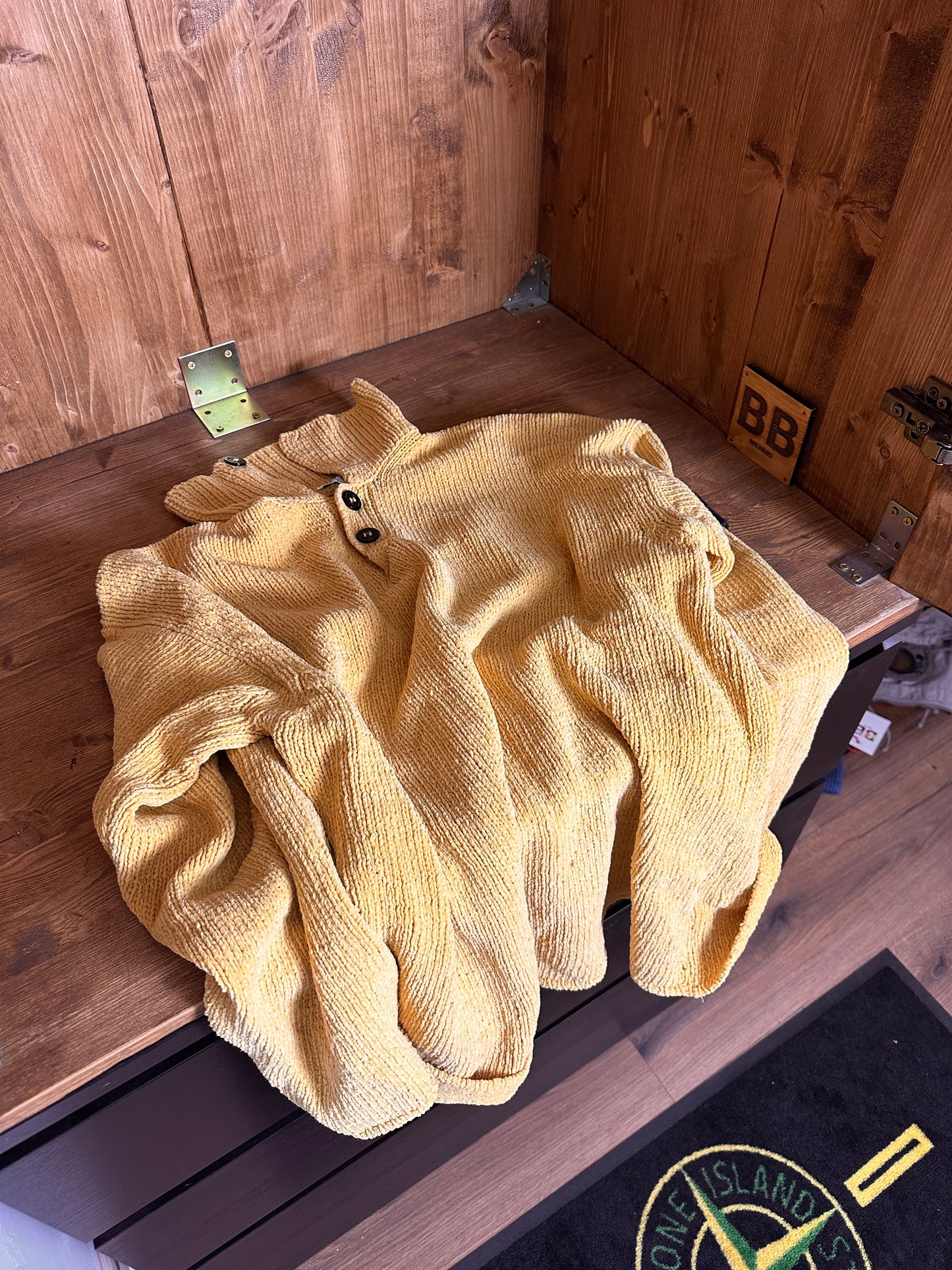 AW98 CHENILLE COTTON JUMPER in Saffron Yellow