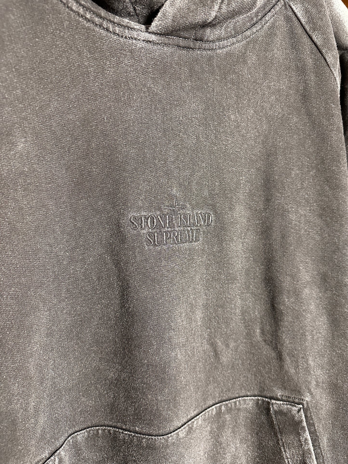 SS20 STONE WASH HOODIE  Supreme X Stone Island in Granite Grey