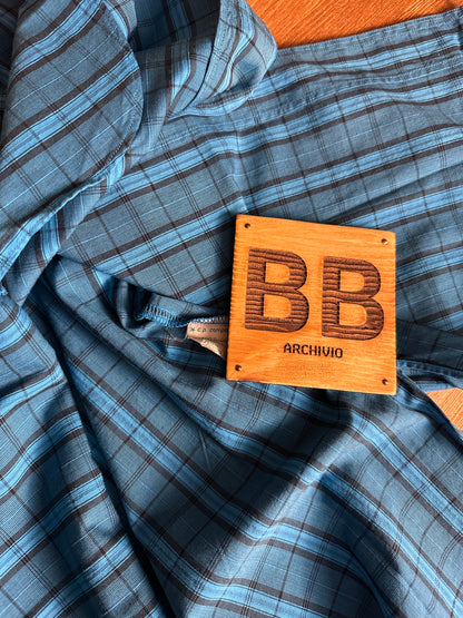 SS80 TARTAN MOTIF COTTON SHIRT in Brillant Blue