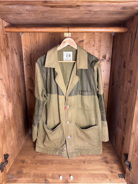 SS80 COTTON BLAZER in Green Brown