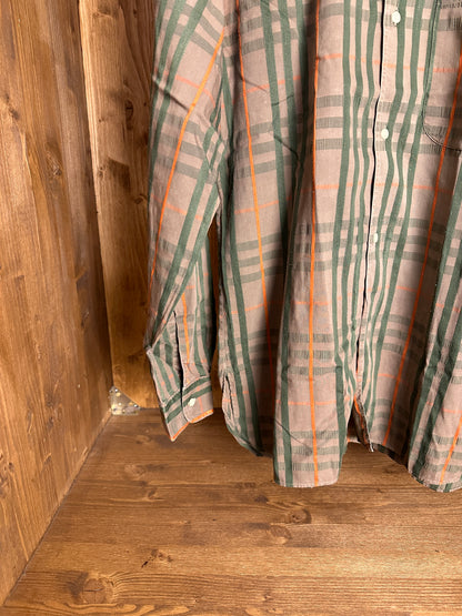 SS80 TARTAN MOTIF COTTON SHIRT in Pale Brown