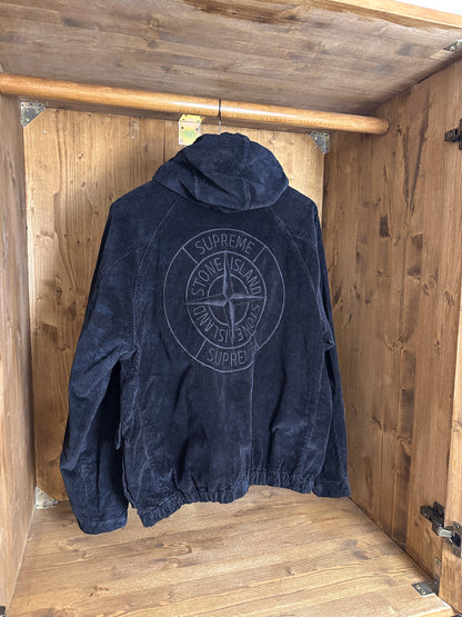 AW20 FROST CORDUROY Supreme X Stone Island sample piece in Jet Black