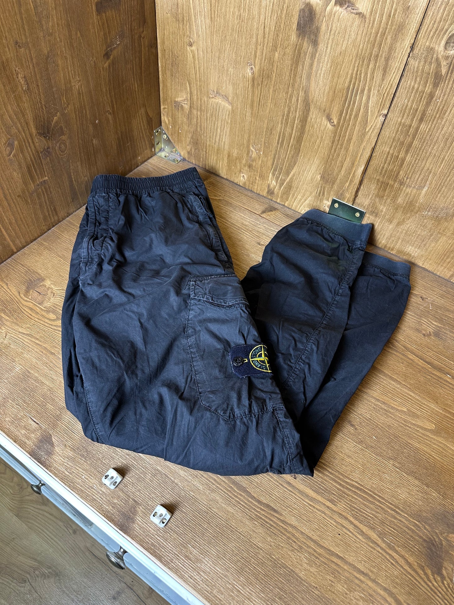 SS18 STRETCH NYLON CARGO in Faded Black
