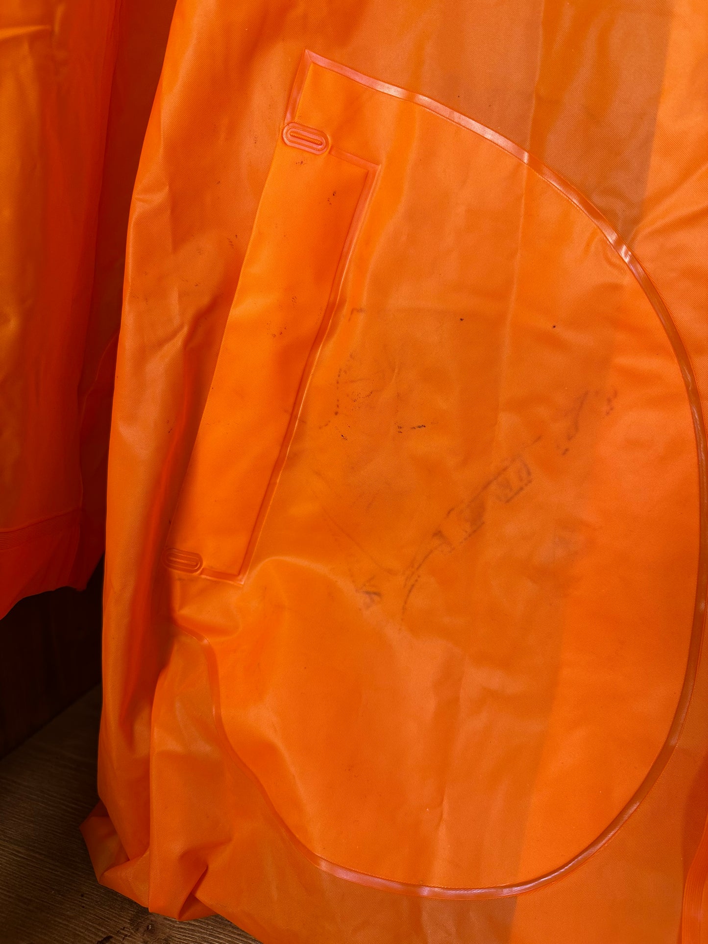 SS1987 100% PVC RAINCOAT JACKET with Vinyl spell-out