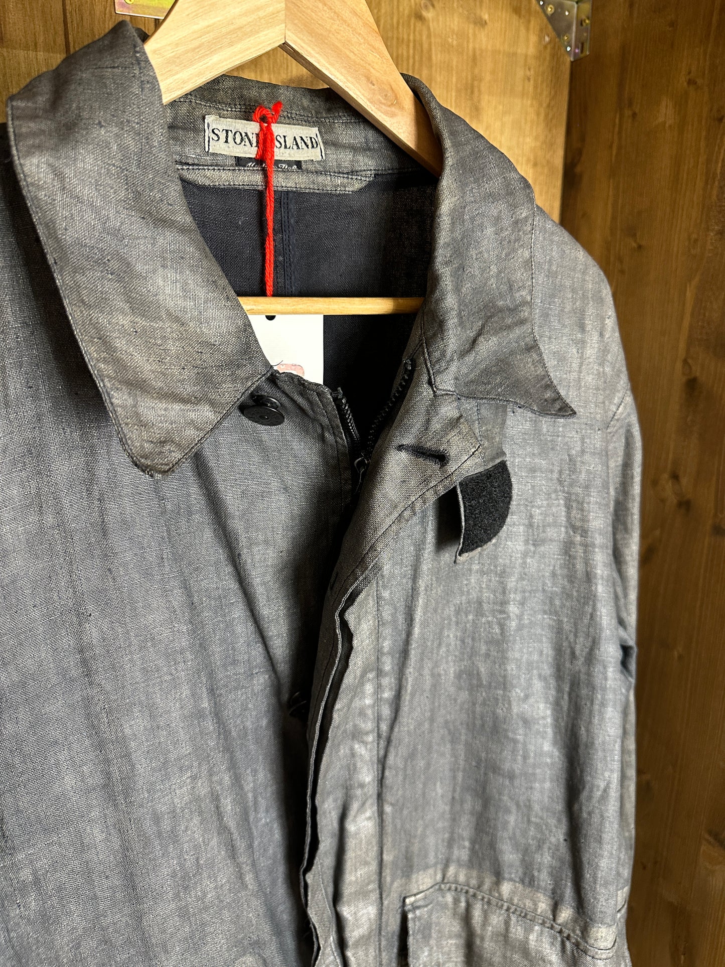 AW98 LINO FLAX TRENCH in Dark Grey