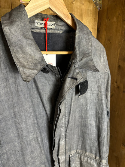 AW98 LINO FLAX TRENCH in Dark Grey