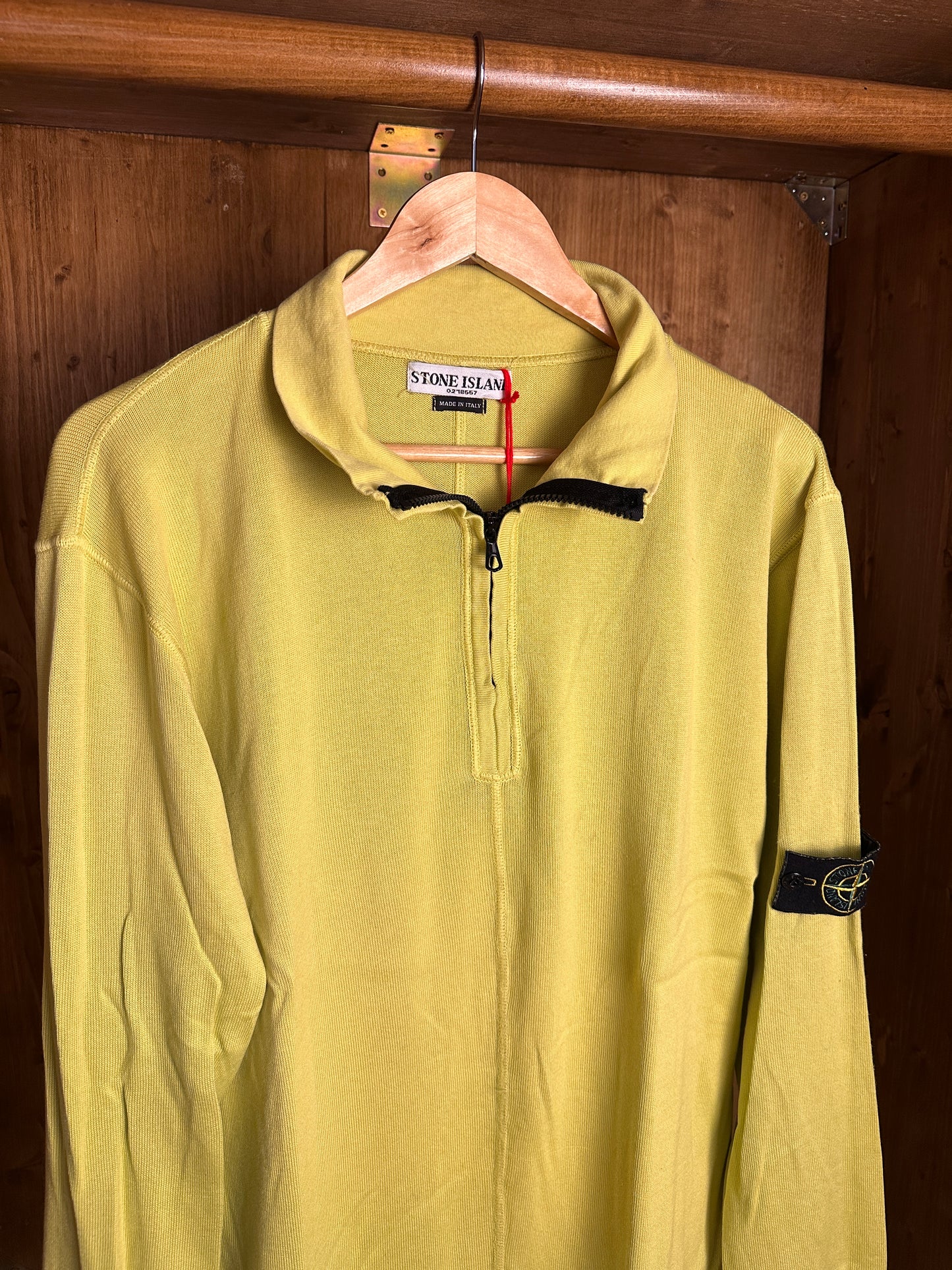 SS04 LIGHT COTTON 1/4 ZIP JUMPER in Saffron Yellow