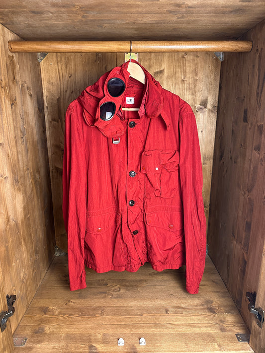 SS10s C.P. COMPANY NYLON METAL GOGGLE JACKET in Flame Red