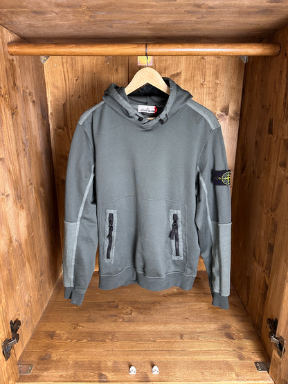 AW23 MULTI PANEL HOODIE in Moss Green