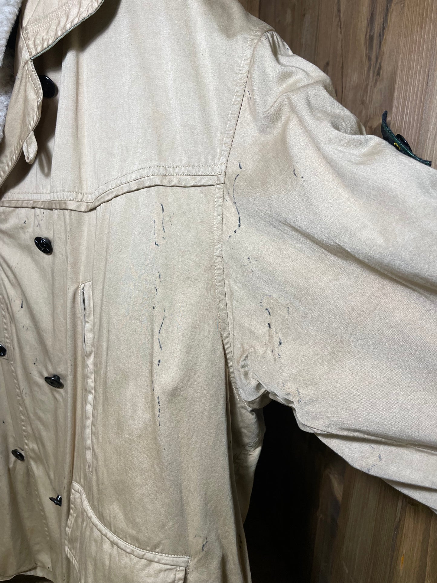 Raso Gommato bomber aviator sheepskin jacket with quilted inner