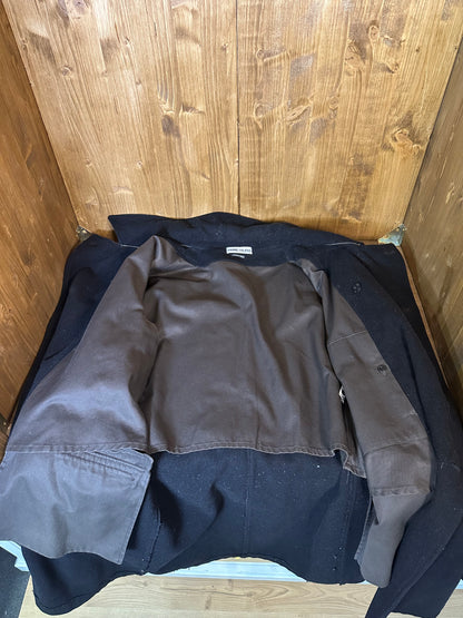 AW02 BLACK WOOL TRENCH COAT