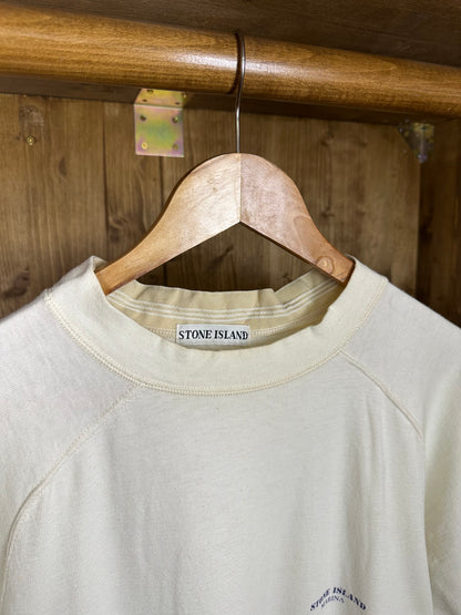 SS80s HIDDEN GRID MARINA TEE in Bone White