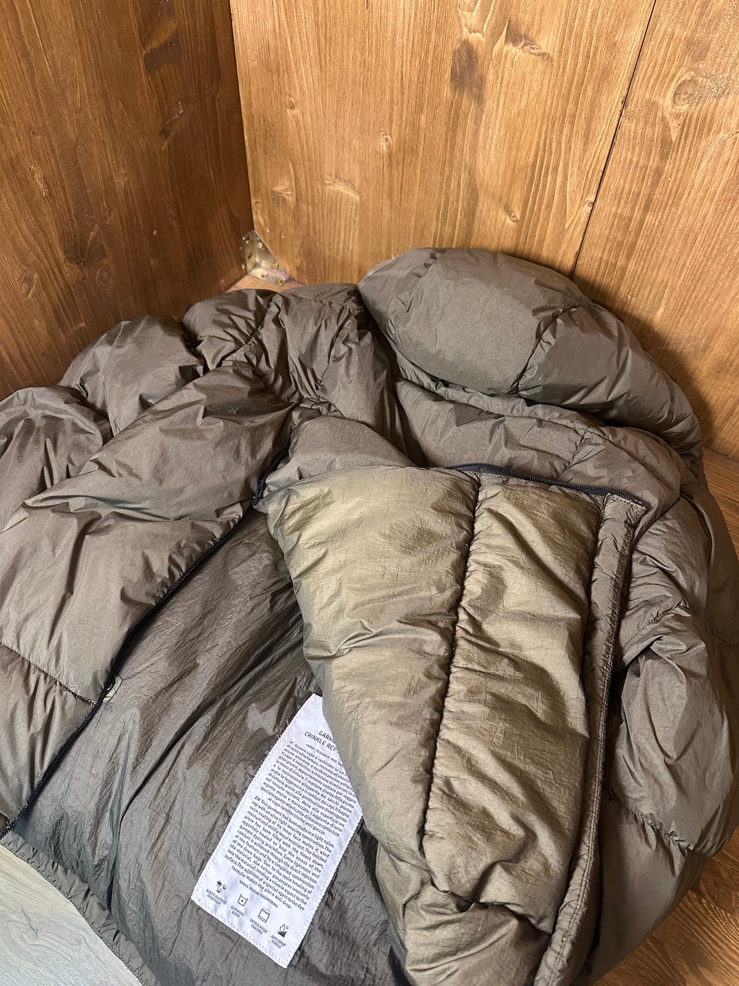 GARMENT DYED DOWN_26 GR X SQM_N  SACK JACKET in forest green