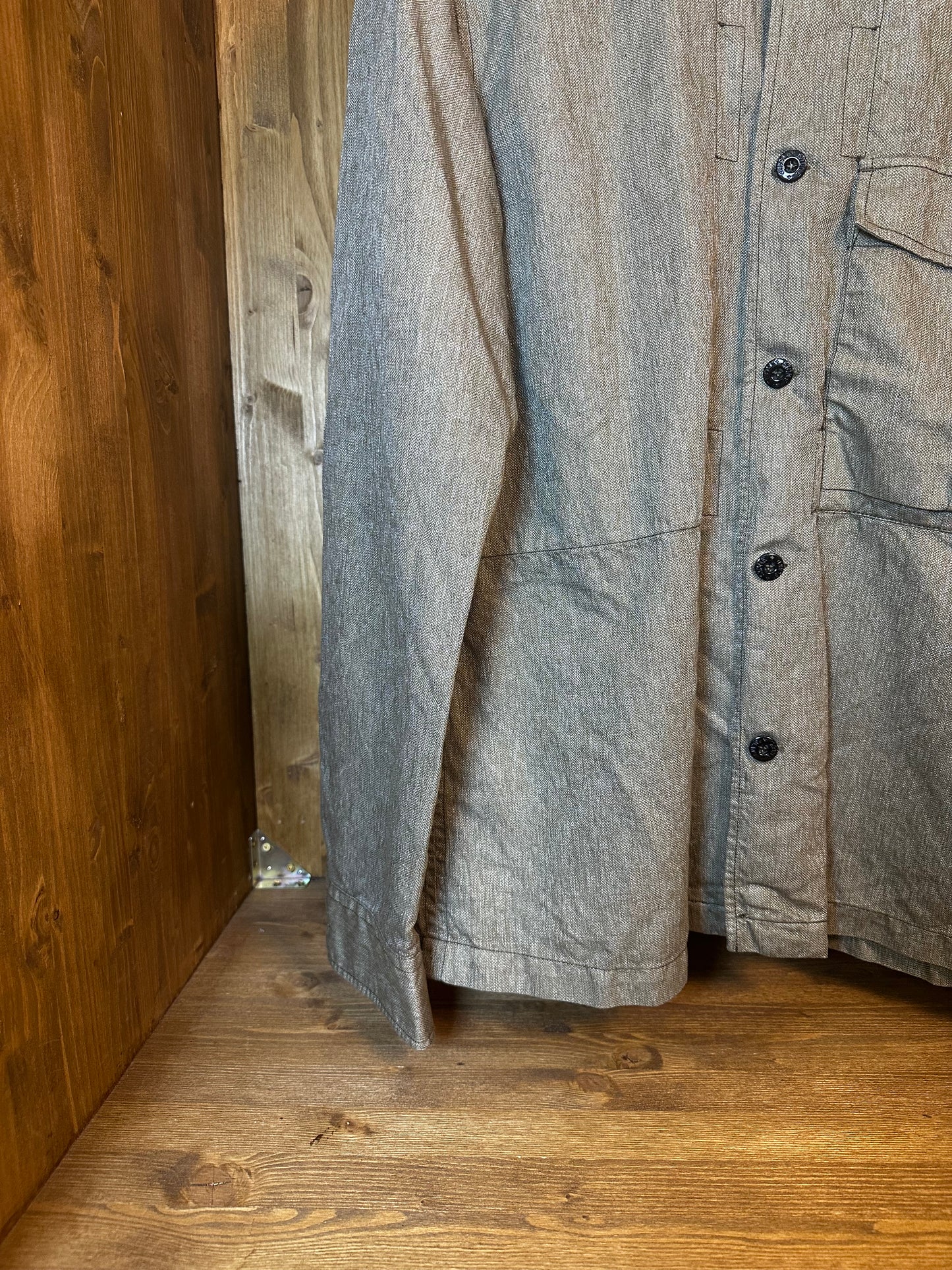 RAW COTTON BROWN DENIM SHIRT