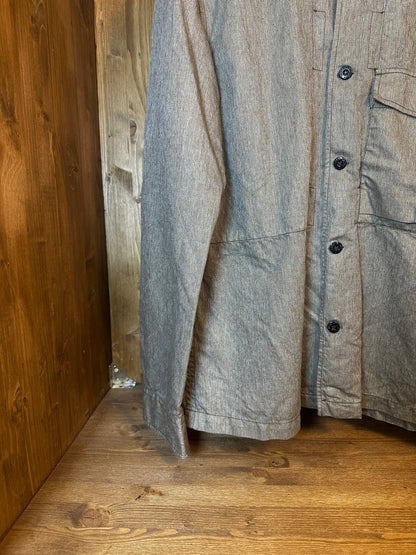 RAW COTTON BROWN DENIM SHIRT