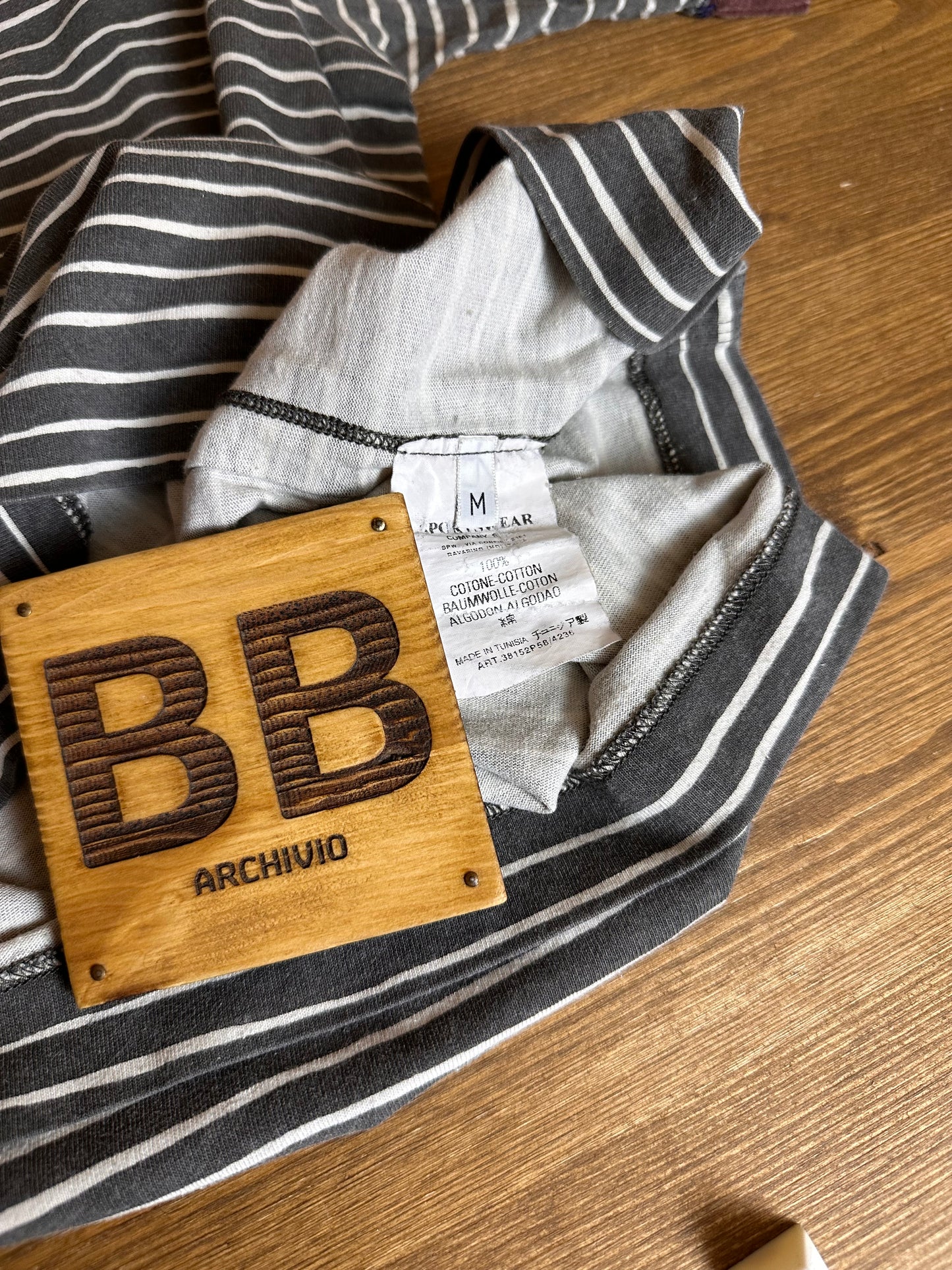 SS03 STRIPED TEE in Dark Grey