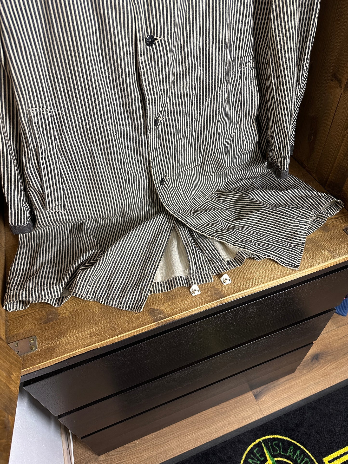 SS86 MARINA REPS PIGMENT TRENCH COAT in White&Black