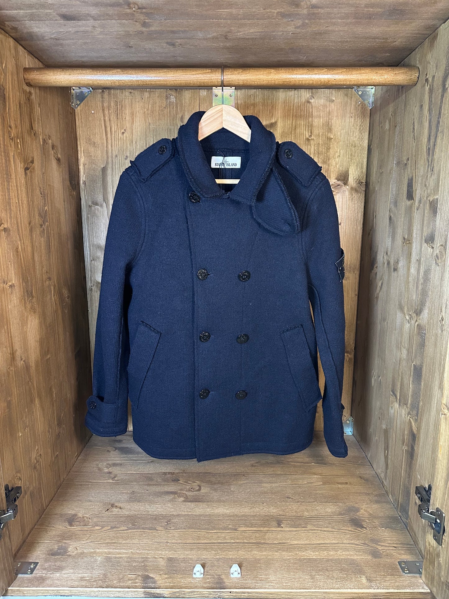 AW15 WOOL PEACOAT IN NAVY BLUE