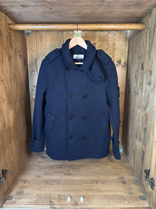 AW15 WOOL PEACOAT IN NAVY BLUE