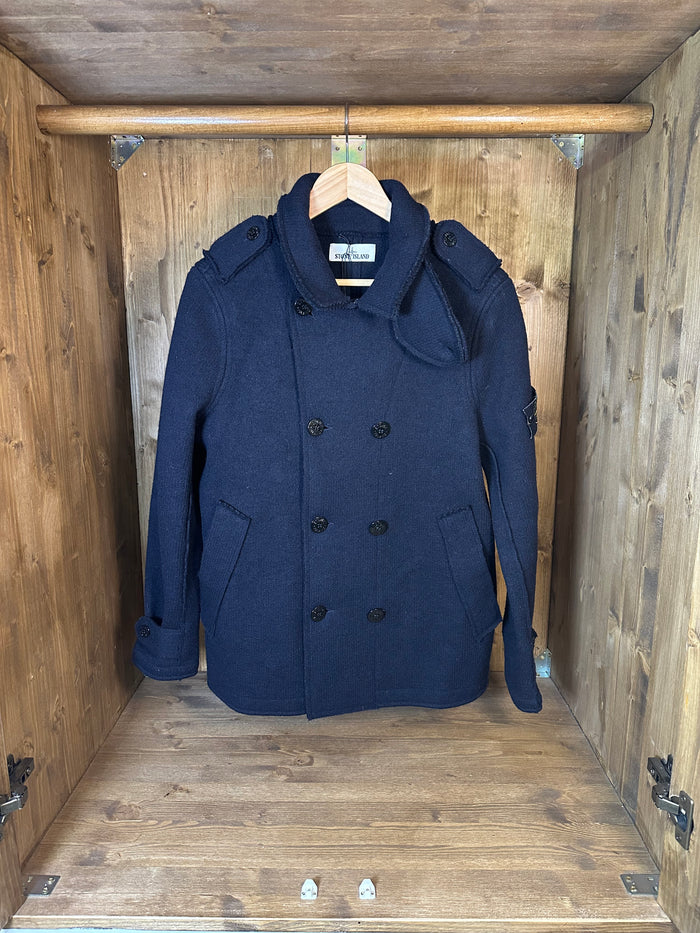 AW15 WOOL PEACOAT IN NAVY BLUE