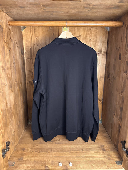 SS21 COTTON 2/4 ZIP CREWNECK GHOST PIECE in Black
