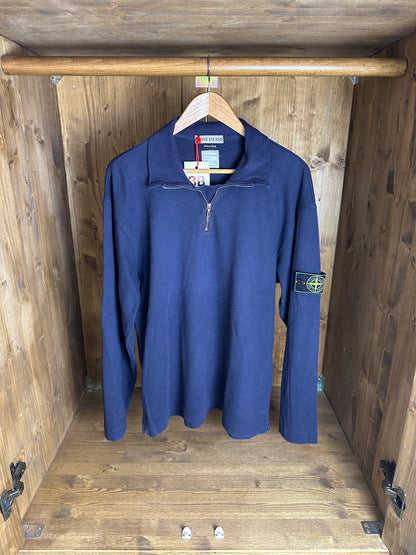 SS97 1/4 ZIP COTTON JUMPER in Blue Blueberry