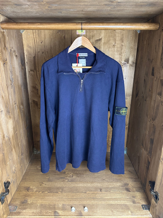 SS97 1/4 ZIP COTTON JUMPER in Blue Blueberry