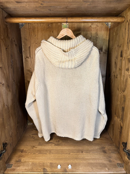 AW01 HEAVYWEIGHT BEIGE WOOL JACKET with crochet details