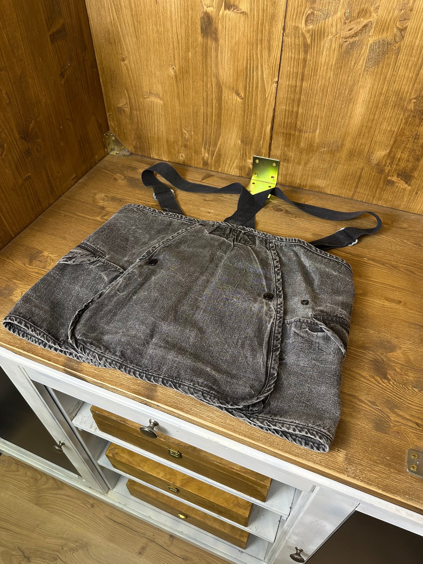 SS1986 DENIM CARPENTER WITH BACKPACK in Grey