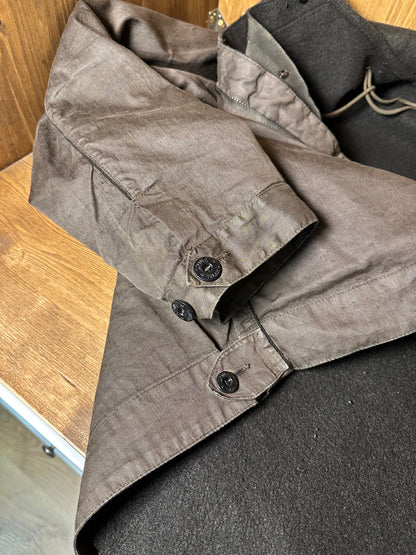 AW06 LINO RESINATO DARK GREEN FIELD JACKET with detachable boiled wool inner