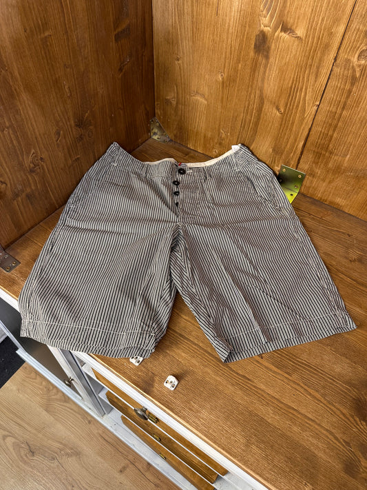 SS06 STRIPED SHORTS IN LIGHT COTTON in Black&White