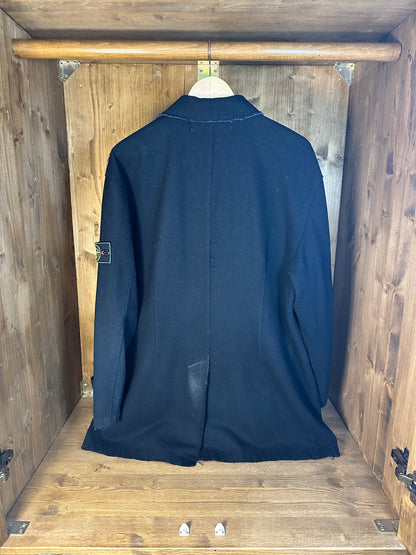 AW90s  BLU WOOL TWO-TONE TRENCH with anodized buttons