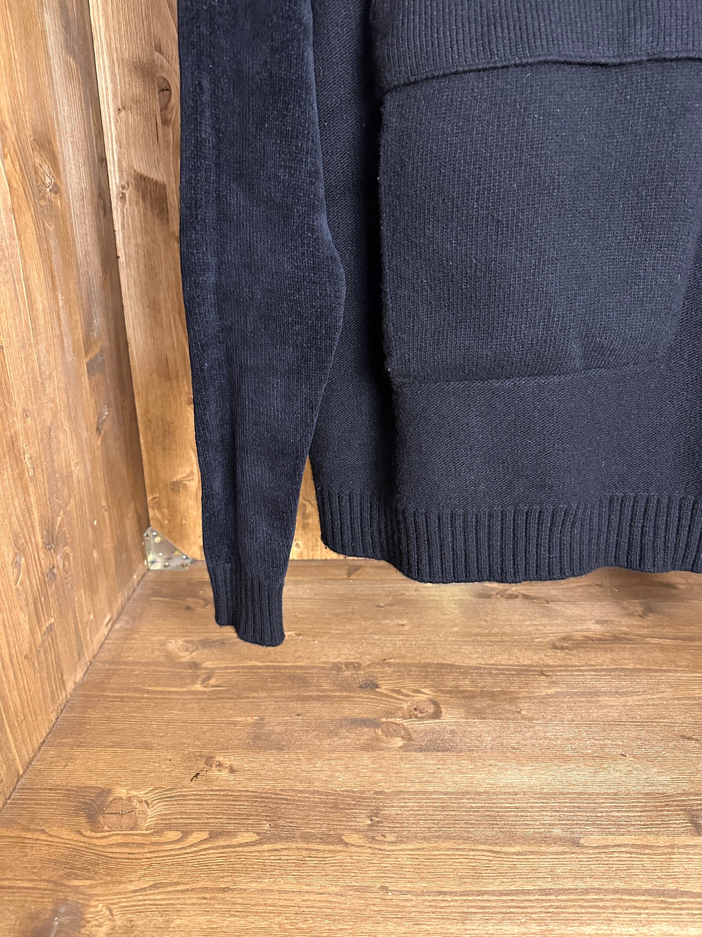 AW19 COTTON VELVET HOODIE GHOST PIECE in Black